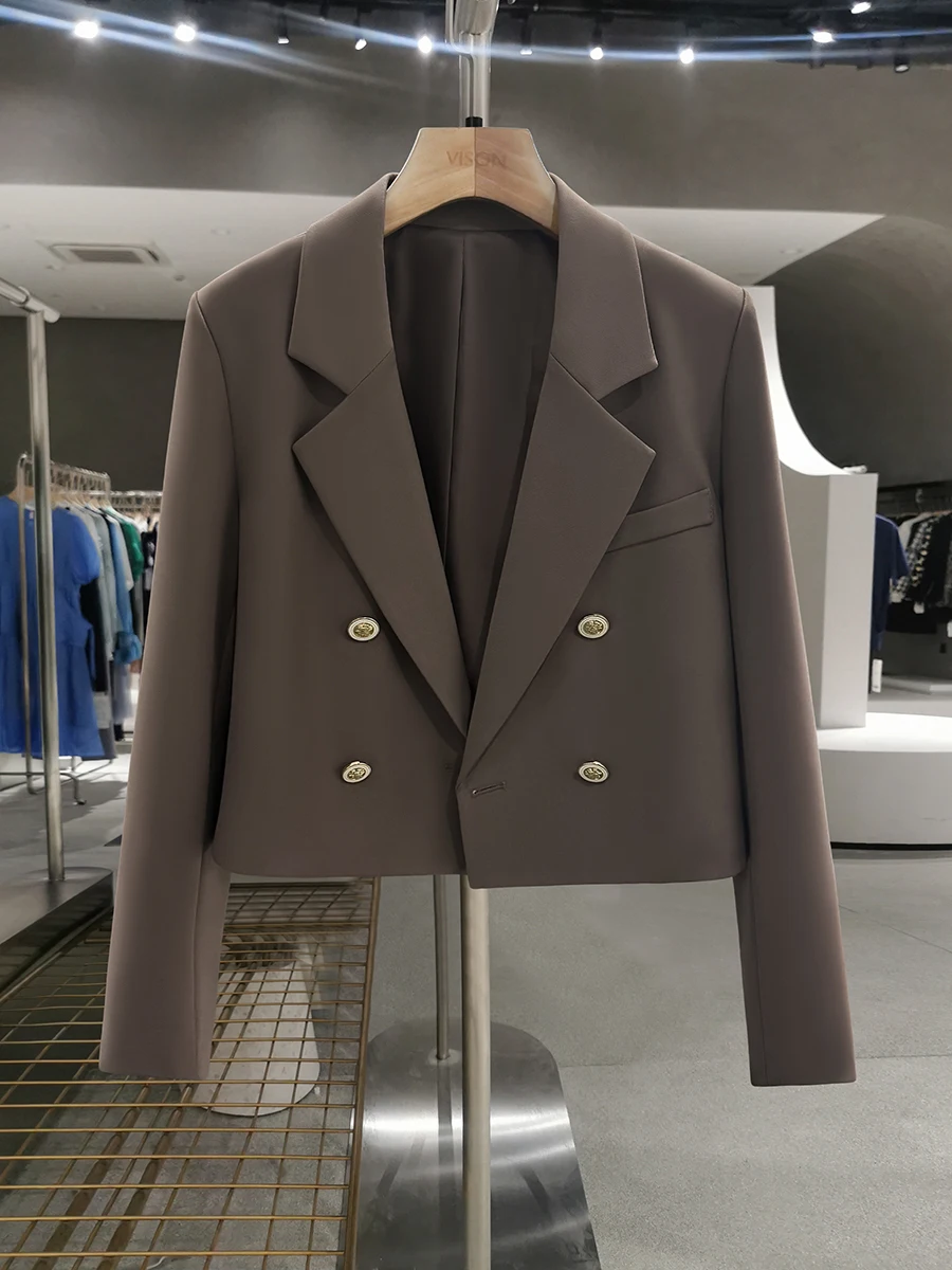 

Cé Brown ort Sle Briti Hong Kong Sle Women's Suit Jaet 2026 New Spring Autumn Small Size Godd Sle Polyester