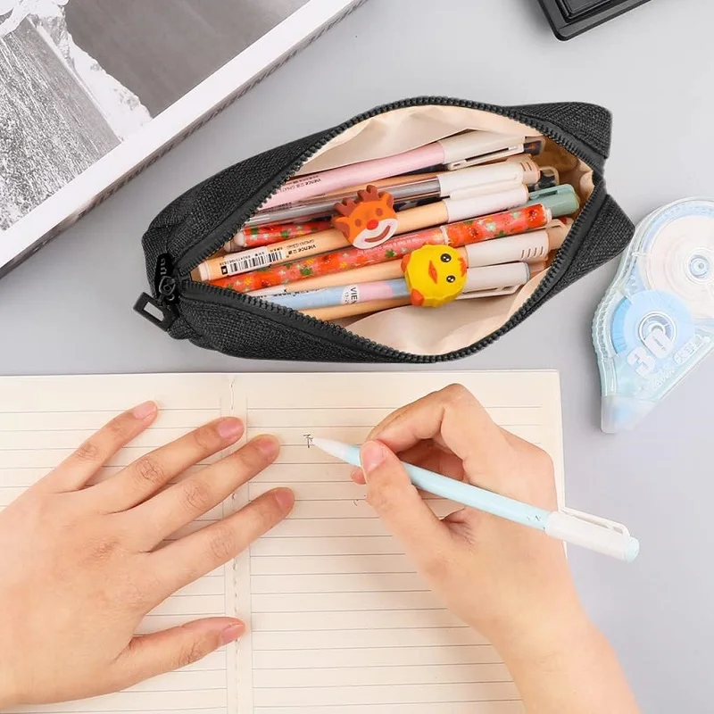 Imagem -06 - Estojo de Lona para Menina Adolescente e Menino Bolsa Cosmético Bolsa Estudantil Organizador de Papelaria Bolsa Cosmético Material Escolar