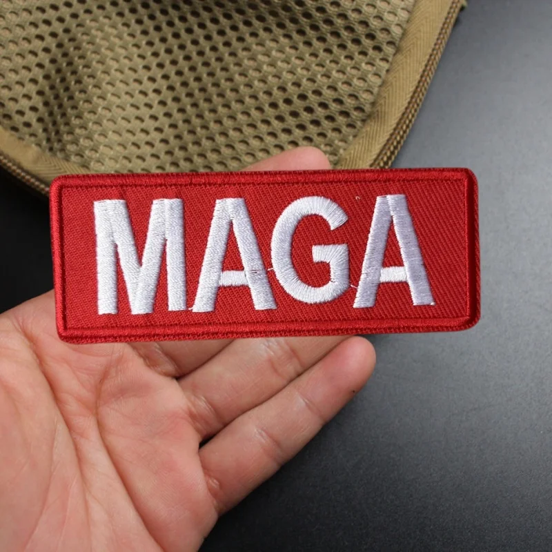 

"MAGA" Embroidery Patch Tactical Military Morale Badge Hook Loop Patches Backpack Clothing Hat Stickers Armband