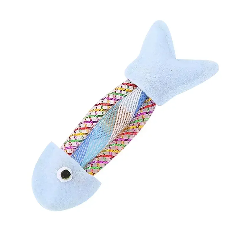 1pc Cat Chewing Toy Cloth Silvervine Fish Shape Kitten Chew Toy Cat Teething Toy Pet Accessories Pet Supplies