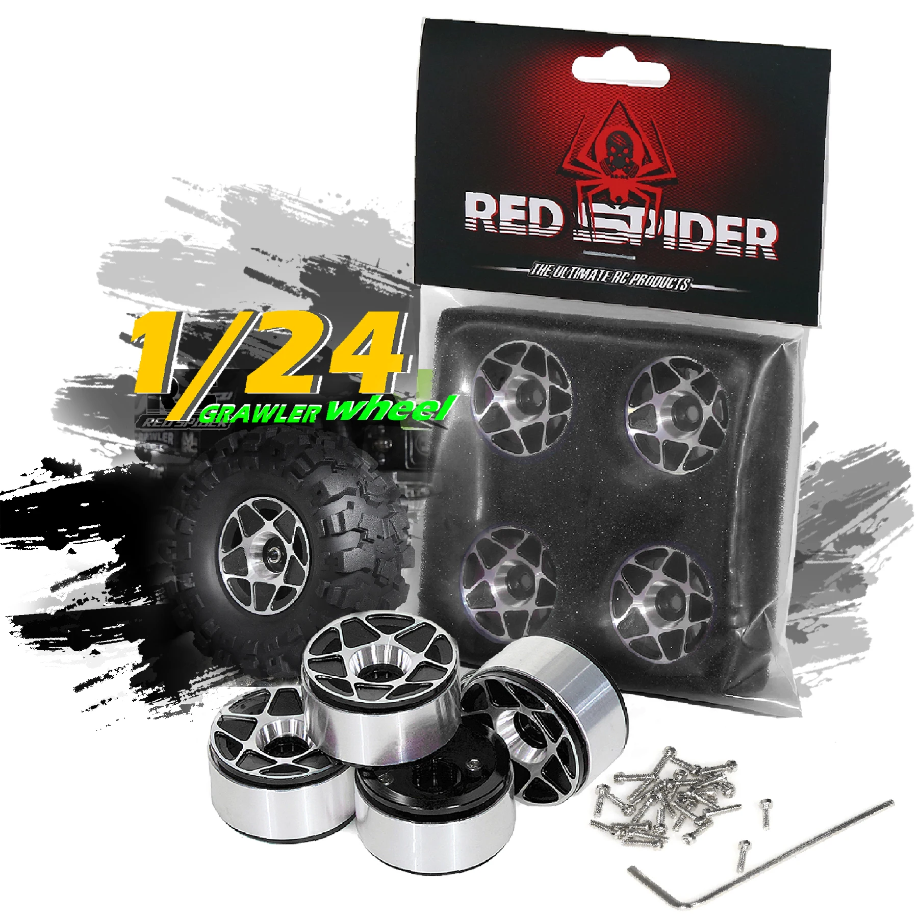 

4 шт. 1,0 "Beadlock колеса из алюминиевого сплава, ступицы обода, шины для TRX4M Axial SCX24 AX24 FCX24 FMS 1/18 1/24 RC Crawler Car Upgrade Par