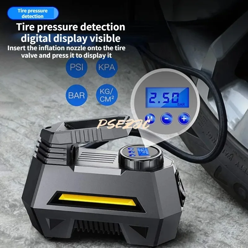 Wireless Portable Handheld Tire Inflation Pump for Vehicle Use Rechargeable Electric Vehicle Supplies Tire Inflation Pump