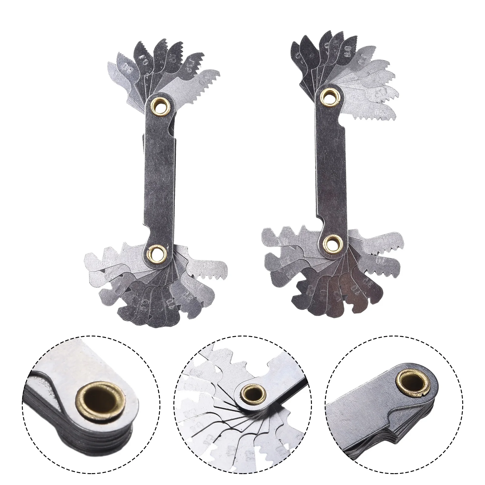 2pcs Metric Screw Thread Gauge Kit for Measuring External Thread Pitch 20 Standard Sizes from 0.5 to 7.0mm Range