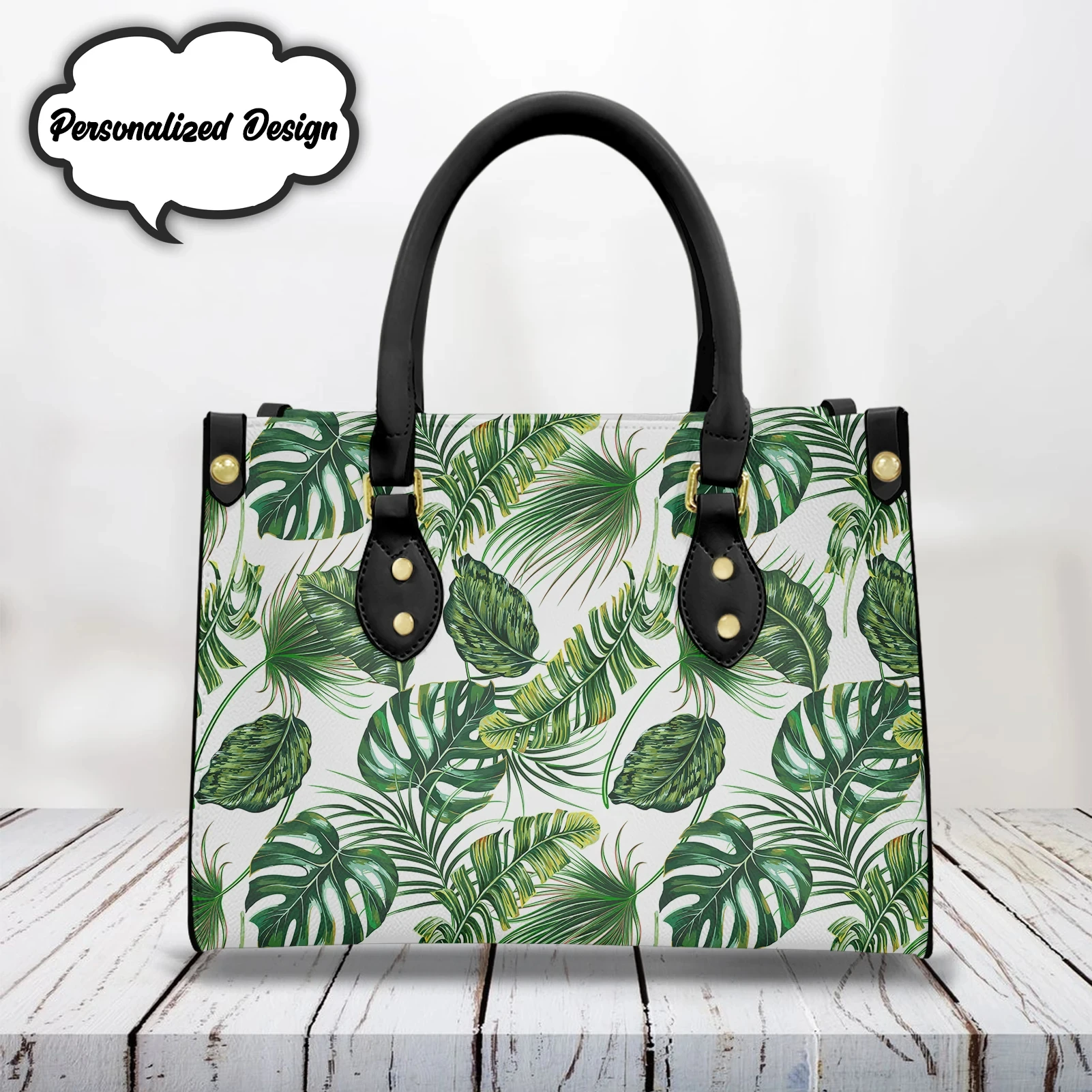 Tropical Palm Leaf Pattern Clutch Handle Large Capacity Casual Handbag Party Vintage Tote Bag Bridesmaid Wedding Hand Bags Gifts