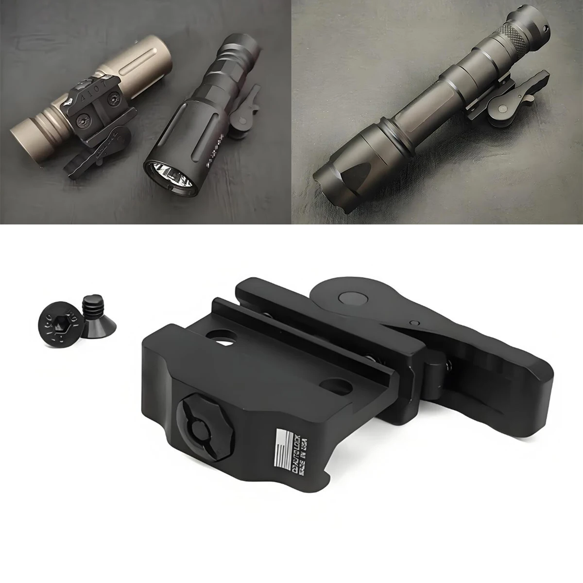 Tactical ARIS Series Surefire M300 M600 Offset Scout Mount Fit 20mm Ml-k Keymod SMR Rail Base for M600B M951 M620 Flashlight