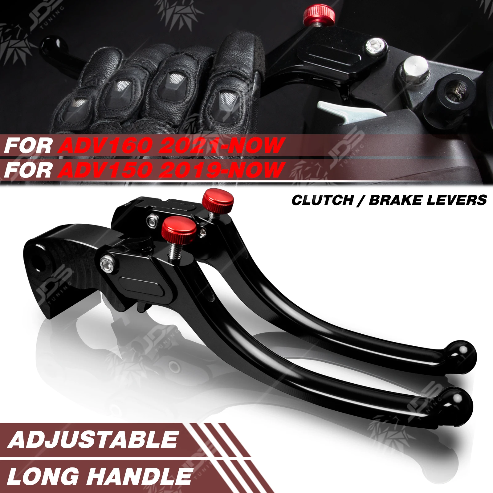 

JDSTUNING Для Honda ADV160/ADV150: Комплект бесступенчатых рычагов сцепления и тормоза с удлиненной ручкой, аксессуары и запчасти для мотоциклов