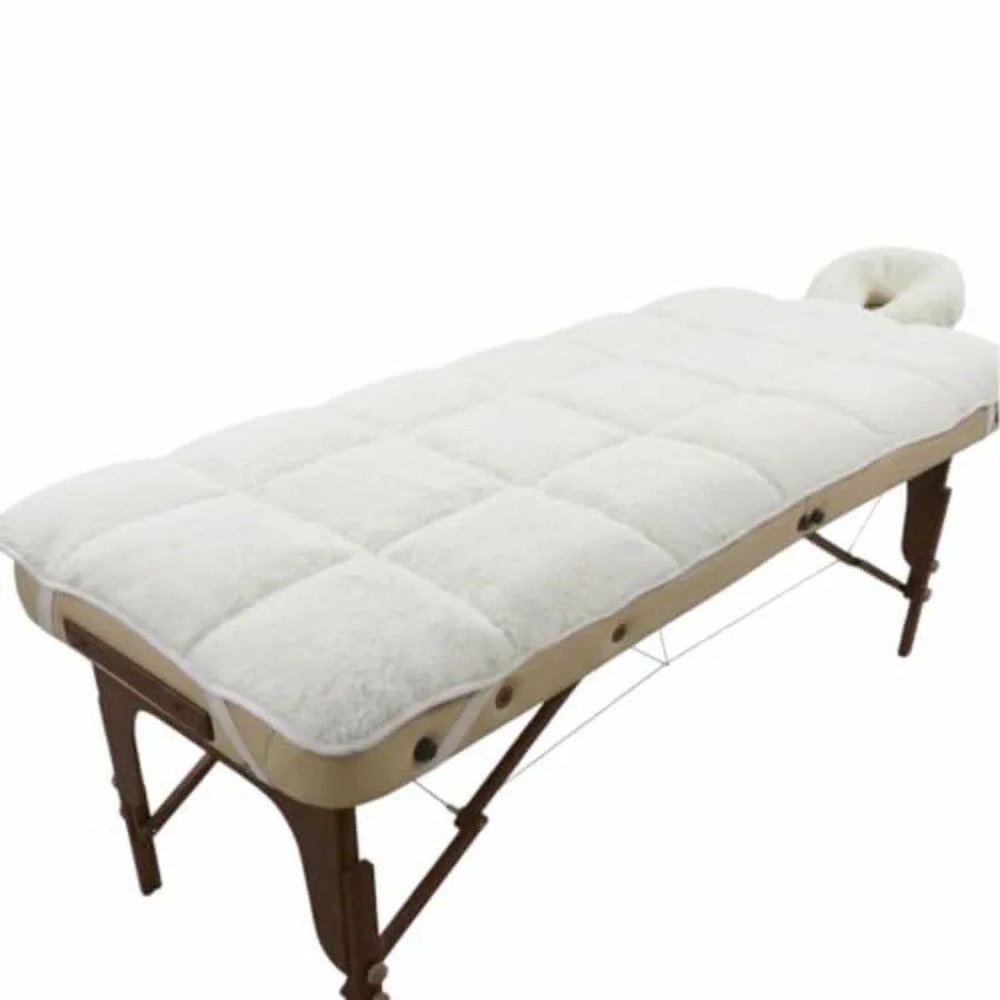 

Fleece Massage Tables Cover Set Cozy Quilted Massage Bed Topper Includes Pad and Face Cradle Cover Natural Hypoallergenic Skin-