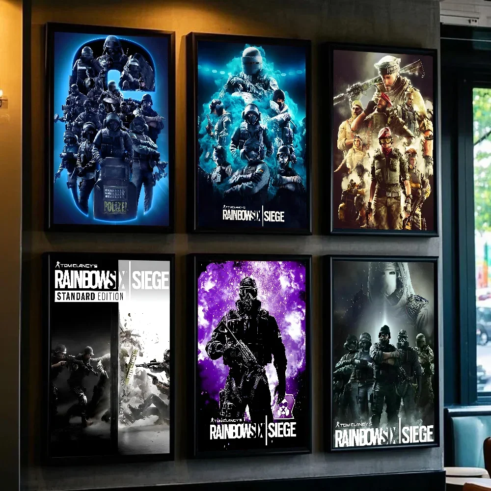 C-Clancy's Rainbow Six Siege Game الكلاسيكية خمر الحد الأدنى جماليات قماش اللوحة لغرفة المعيشة ديكور المنزل الحديث ﻿