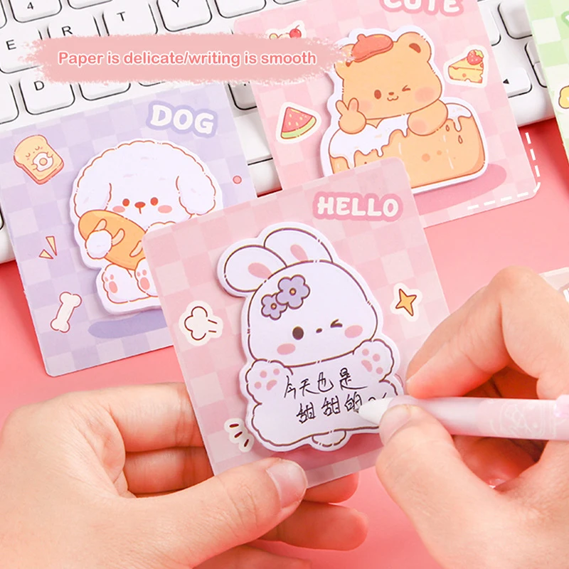 10Pcs/Lot Cute Creative Cartoon Animal Shaped Sticky Tearable Note Book Notes Notepad Memo Pads Children Gifts Office Supplies