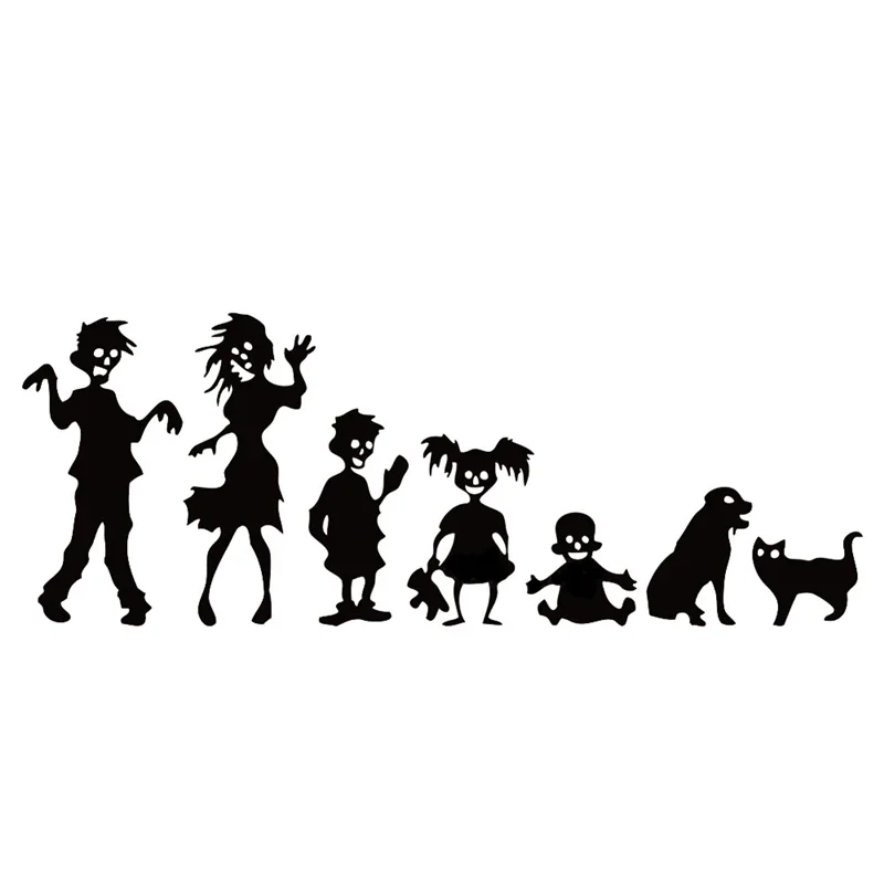 18 cm Horror Zombie Family Personalized Exterior Parts Sticker for Car Stickers Accessories Cute, Personality, Cover Scratches