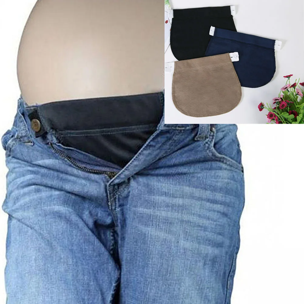 Hot New Black/Navy Blue/Khaki 1/3Pcs Maternity Pregnancy Waistband Belt ADJUSTABLE Elastic Waist Extender Pants