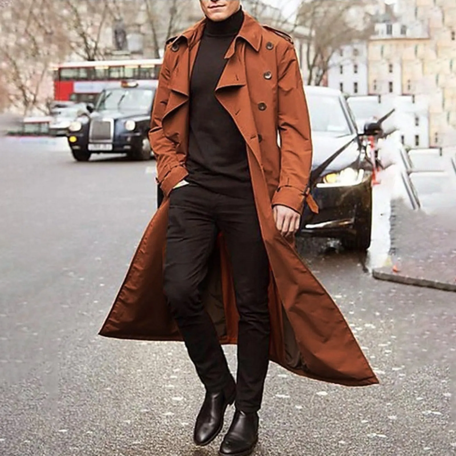 Windbreaker Spring Autumn Long-slevee Extra Long