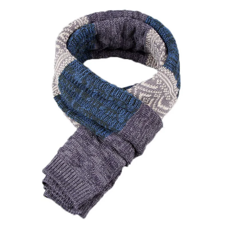 Winter Men Knitted Scarf Fashion Men\'s Scarves Warm Neckerchief Face Protection Long Shawl Wool Bufanda Male Accessories