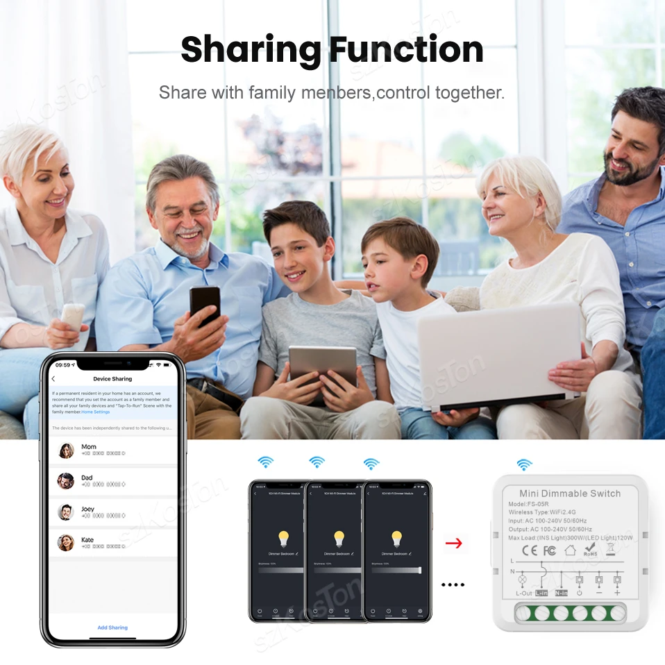 Tuya WiFi Smart Dimmer Switch Module 2-drożne sterowanie Ściemnialny Timer Smart Life App Bezprzewodowy pilot zdalnego sterowania Współpracuje z