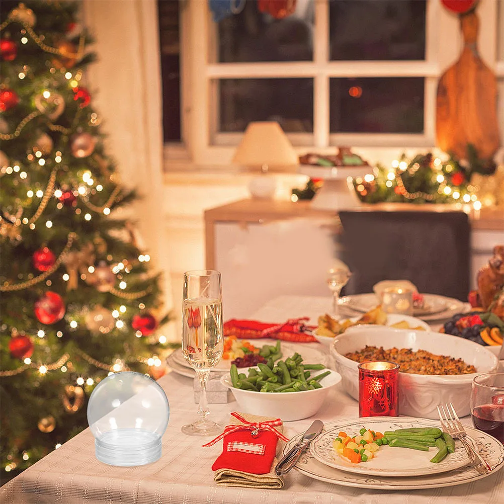 

25Pcs Clear Plastic Fillable Balls Screw Cap DIY Snow Globe Craft Candy Storage Container Festive Decor Home Use