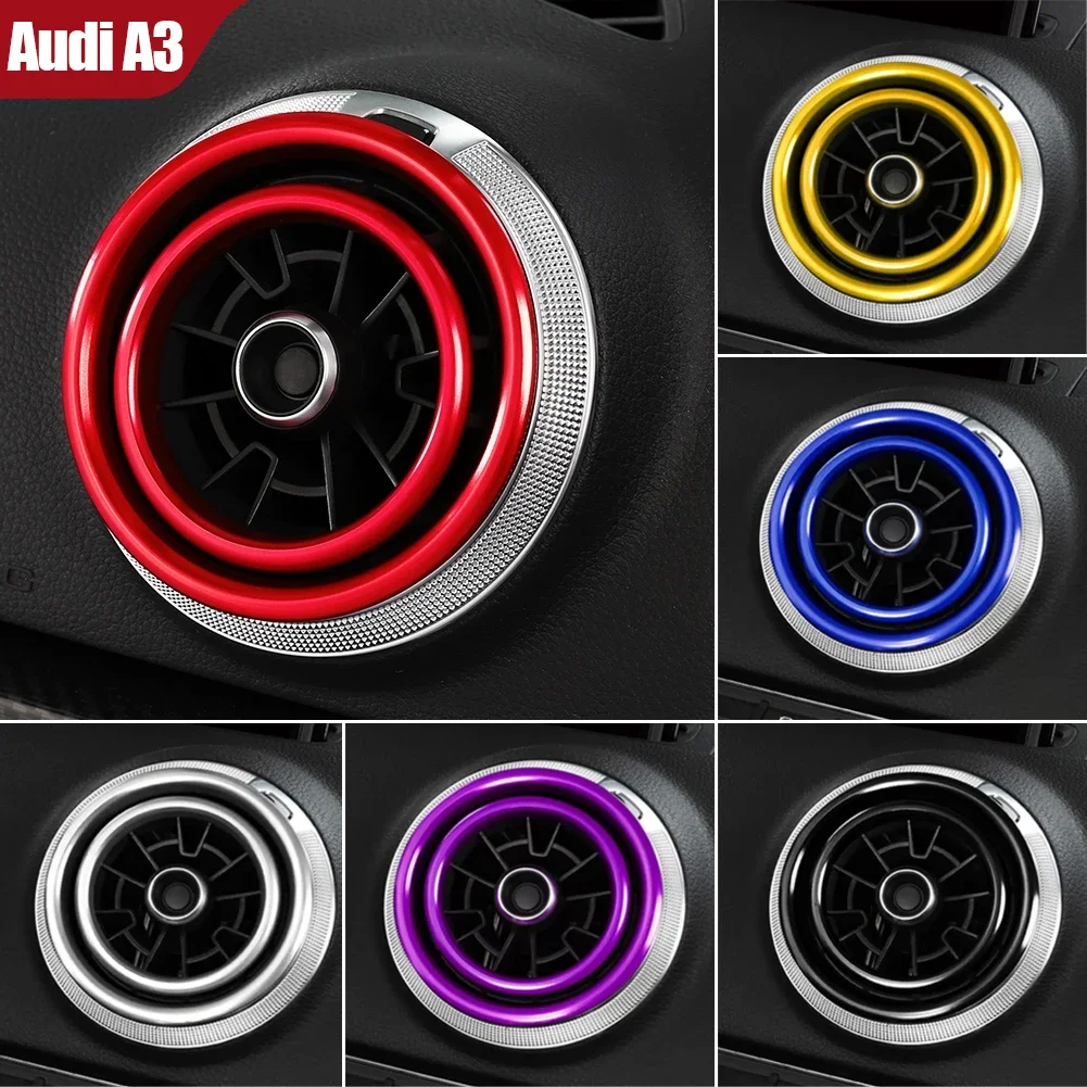 Para audi a3 8v s3 2014-2019 sportback sedan console central de ar do carro saída guarnição anel interno capa acessórios interiores estilo do carro