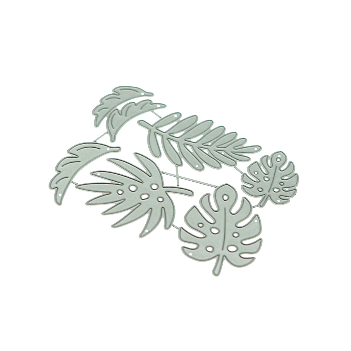 DIY Scrapbooking 6Pcs Set Monstera Leaf Pattern Metal Cutting Dies Clip Art Work Greeting Card Decorating Stencil Cutter Mold