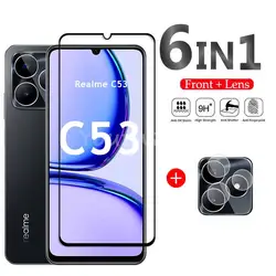 For Realme C53 Glass Screen Protector Film Glass For Realme C53 Tempered Glass Full Glue Lens Camera Film Realme C53