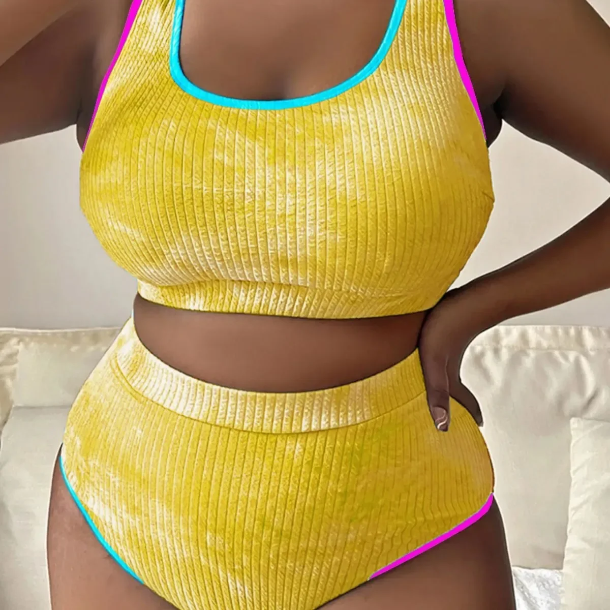 New Tie Dye Big Bikini Large Swimsuit Women Tankini Plus Size Swimwear Female Sexy Biquini Set Bather Bathing Suit 2026 Mujer