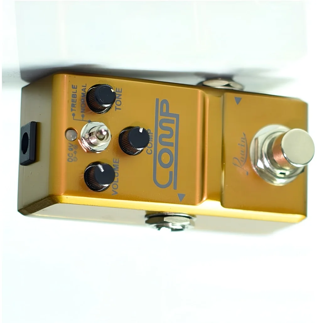 Rowin Best Analog Comp Box Guitar Compressor Pedal Compression Effect for Electric Guitar BASS Pedalboard True Bypass CS-3