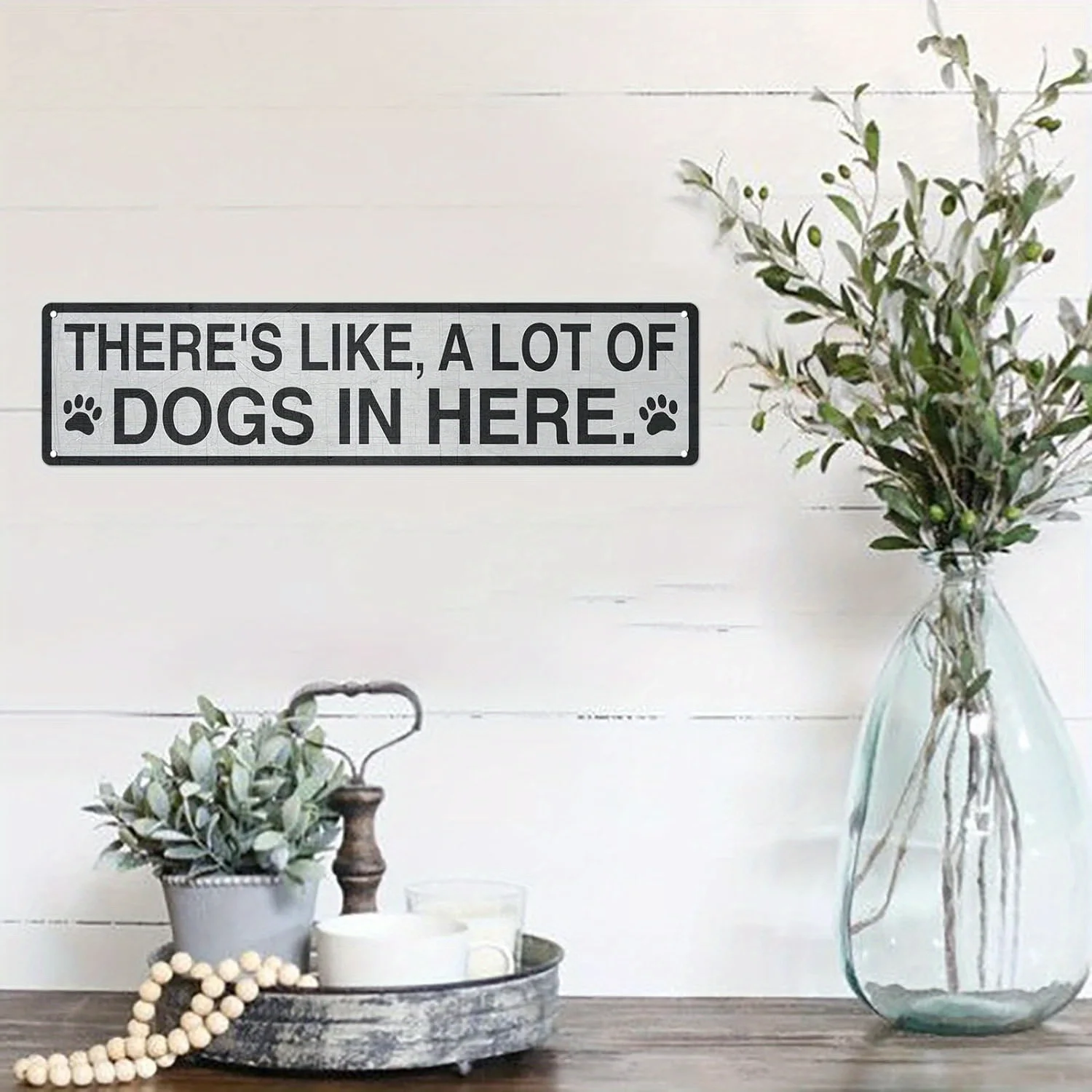 2D Flat Aluminum Metal Sign - So Many Dogs Funny Quote Front Door Wall Decor for Home Farmhouse Rustic House Entryway Gift