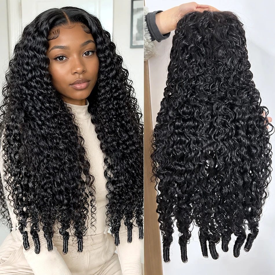 

Lace Front Human Hair Wigs 220% Density 13x6 HD Transparent Burmese Curly Pre Plucked Natural Hairline For Black Women 30 Inch
