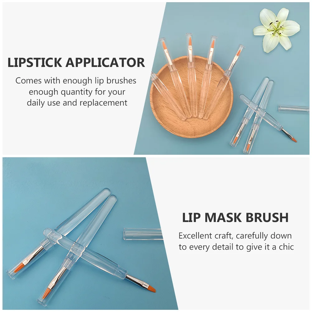 20 قطعة بلسم الشفاه قضيب من صنع الإنسان الألياف فرشاة أحمر الشفاه الشفاه فرشاة للمكياج قضيب أداة الراتنج قلم أحمر الشفاه #6