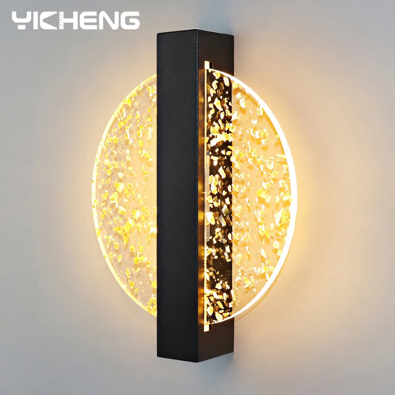 Luxurious Acrylic  LED Wall Lamp Nordic LED Indoor Wall Light Modern Sconce Lamp 10W Bedroom Living Room Bedside Light AC85-265V