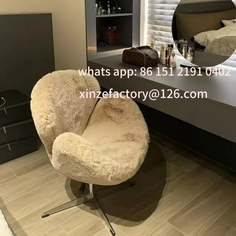 

Customizable Fabric Solid Color Sofa Chair Cream Wind Comfortable Lifting Rotating Makeup Chair