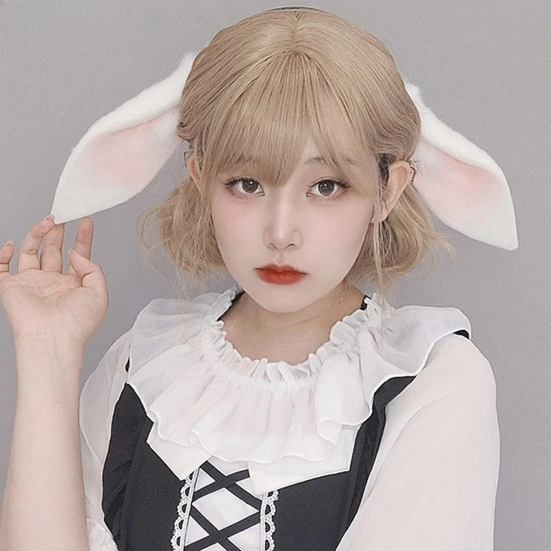 

Handmade Floppy Bunny Ears Headband Plush Realistic Rabbit Ears for Women Cosplay Party Accessories