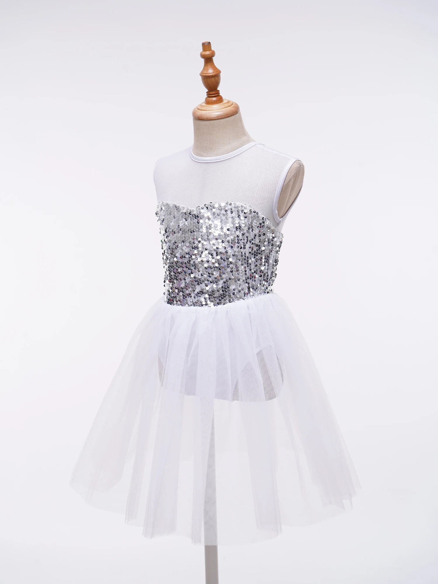 أطفال توتو بنات شبكة لامعة الترتر فستان الباليه ملابس رقص الجاز يوتار حفلة عيد ميلاد الأطفال فستان الأداء المدرسي