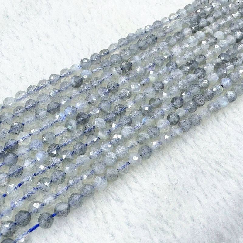

Natural Faceted Labradorite 2/3/4MM Tiny Small Round Loose Strand Bright Beads For Jewelry Making Bracelets Necklace Accessories