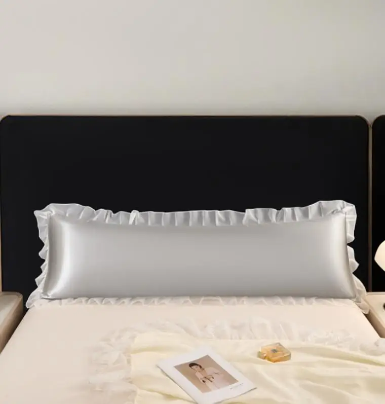 Multiple Sizes Colors Summer Ice Silk Double Long Pillowcase with Cool Feeling Couple Extended Pillow Core Cover