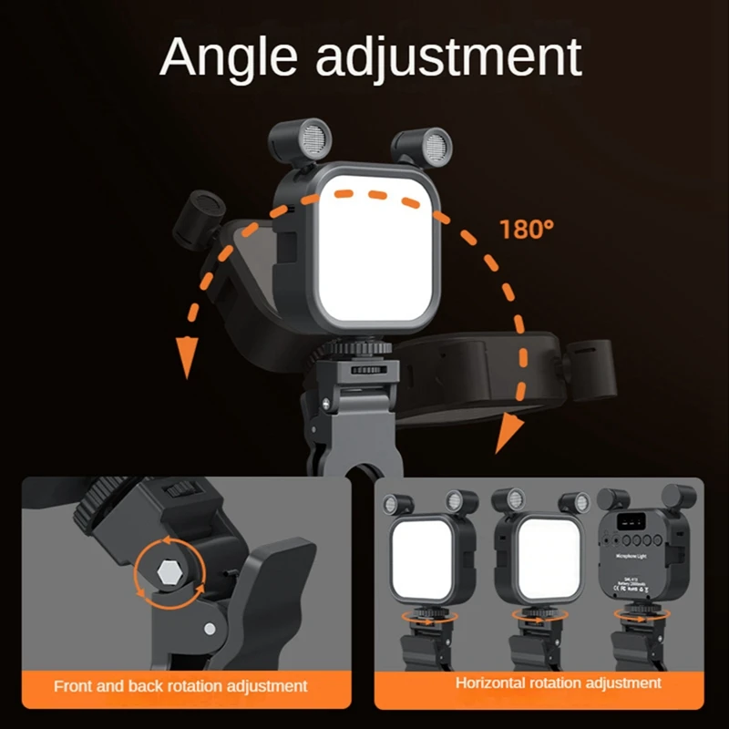 Лучшие предложения, мини-зажим на фотографиях, заполните фотографию, светодиодный фотографический прибор для селфи в реальном времени, яркость RGB 2500K-9000K с лампой для заполнения микрофона