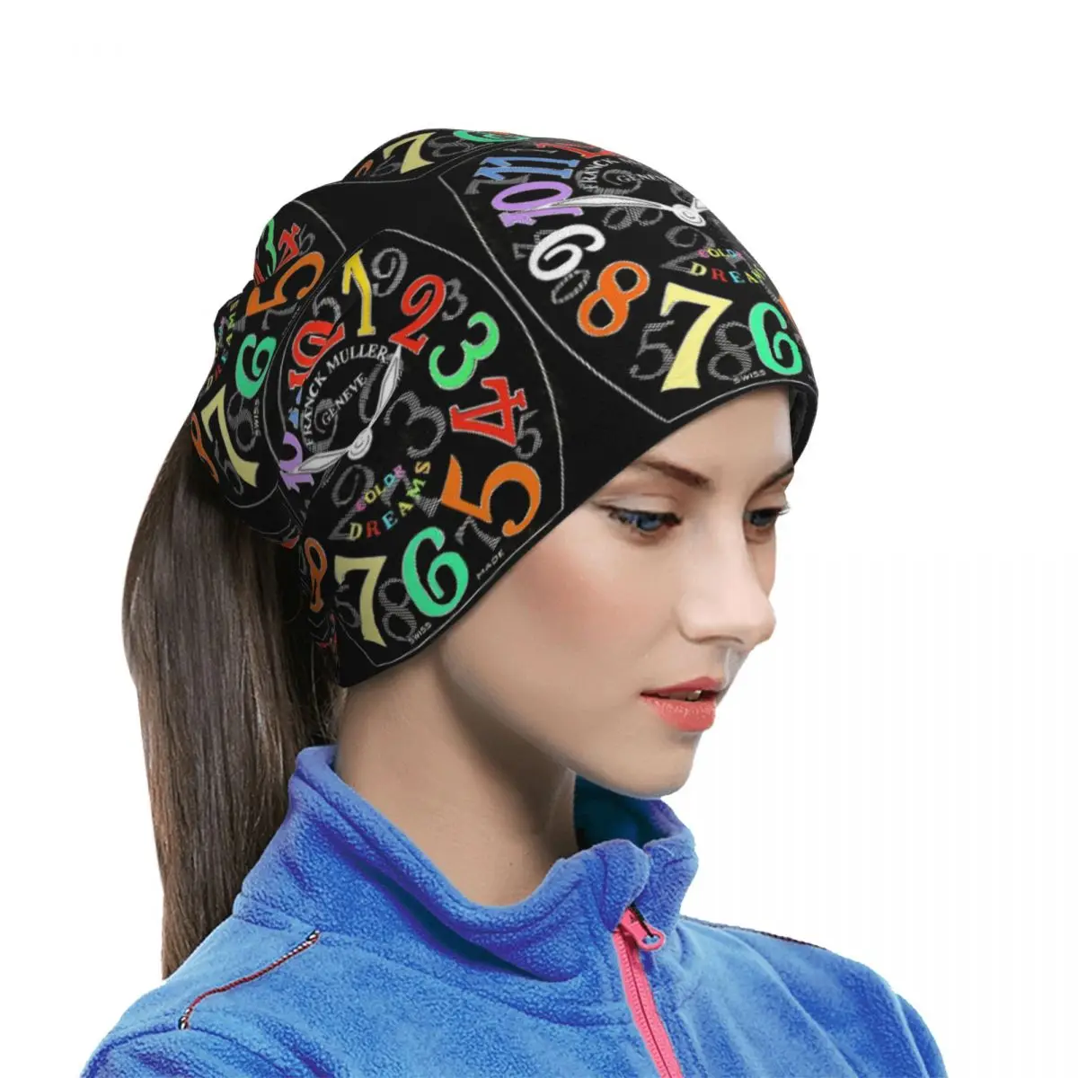 Franck Muller Color Dreams Hand Drawn Watch Face Multifunctional Elastic Neck Gaiter Dust Proof Face Cover Bandana Cycling