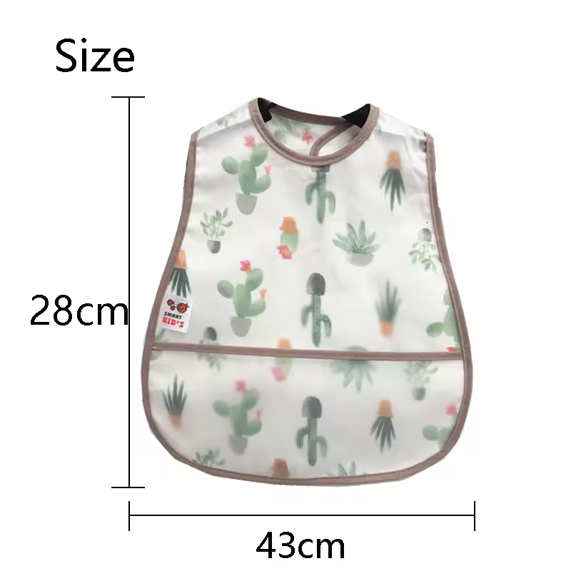 2023New Cartoon Pattern EVA Waterproof Pocket Lunch Feeding Bibs Adjustable Baby Bibs Cute Children Baby Apron Kids Burp Cloths - Image 6