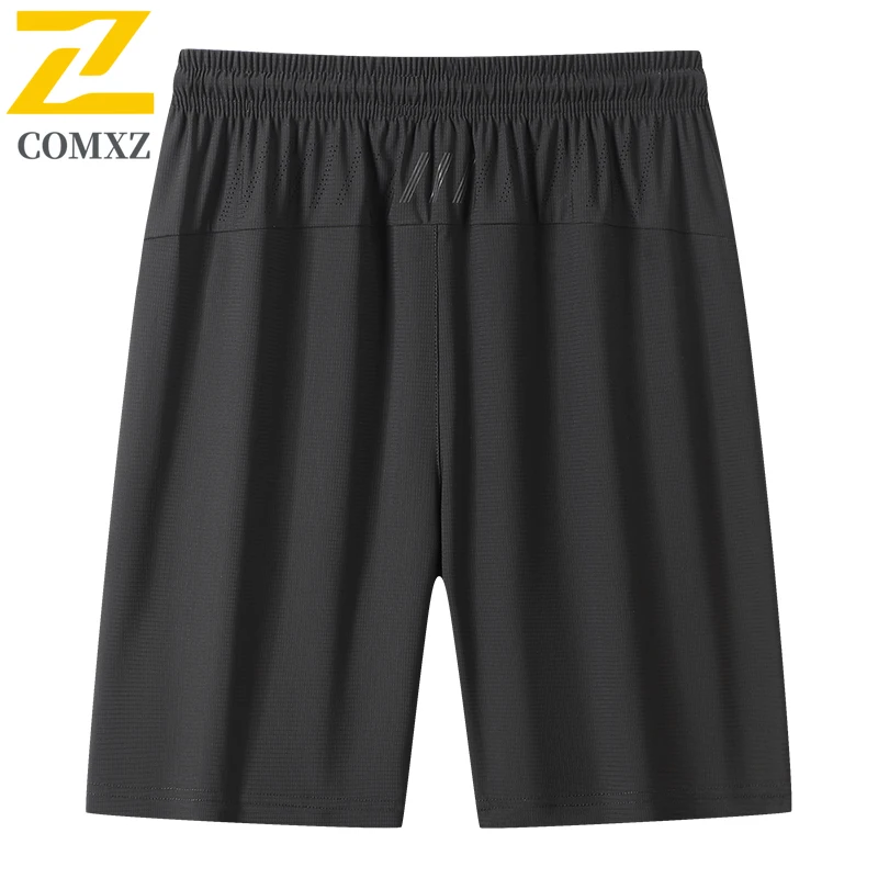 plus size Summer Sports Shorts Men's Trendy Nylon Ice Silk Elastic Bermuda Shorts Casual Gym Fitness Drawstring Jogging Shorts