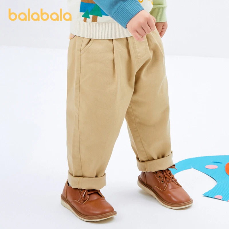 Balabala Toddler 2023 Boy Trousers Carrot Pants Trousers Autumn Simple Solid Color Sports Pants Trendy