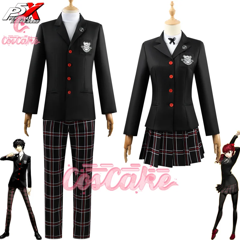 Ren Amamiya Akira Kuru Cosplay Costume Wig Glasses Game Persona 5 Men's Women School Uniform Halloween Convention Party Outfit