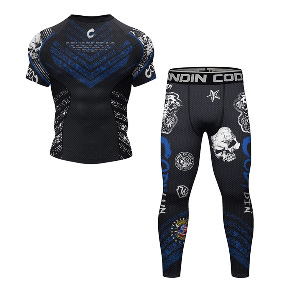 ملابس رياضية للرجال كرة السلة جيرسي ضغط الجري التدريب رياضية MMA BJJ الملاكمة Rashguard تجريب الصالة الرياضية اللياقة البدنية الملابس #4