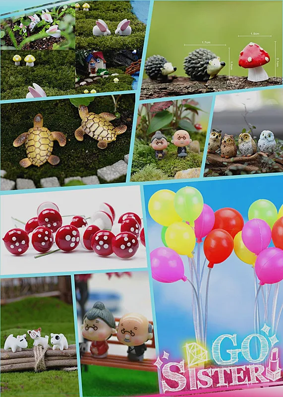 NEW Selling Artificial Mini Miniatures Fairy Garden Moss Terrarium Resin Crafts Decorations Stakes Craft