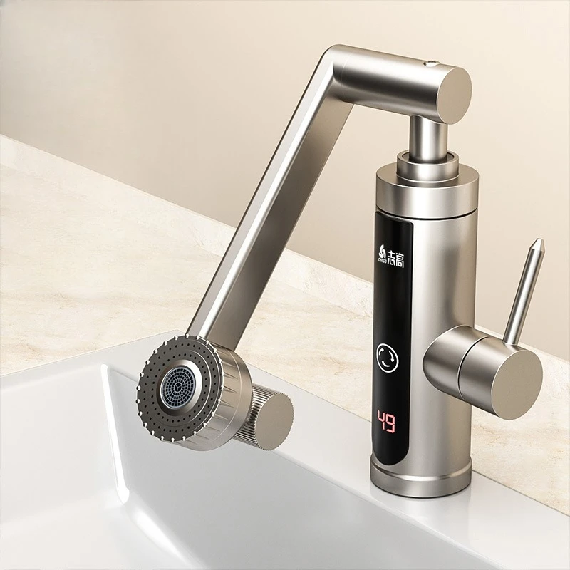 

Электрический водонагреватель 220 В, мгновенный нагрев, быстрая механическая рука для ванной комнаты, реверсивный кухонный кран, безрезервуарный мгновенный нагрев воды