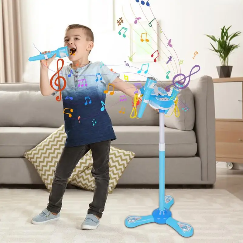 Children's Microphone With Stand Microphone Stand Playset Microphone Stand Playset Kids Standing Microphone Microphone Toys With