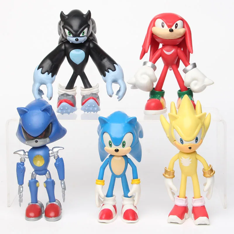 Набор Sonic Figure Tails Werehog Фигурки Knuckles Amy Doll Dr. Eggman Мультяшные фигурки Коллекционные куклы Детская игрушка-ежик