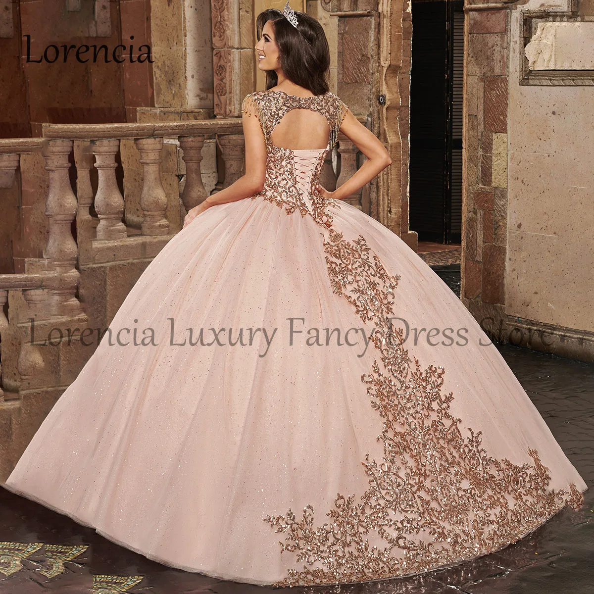 Vestido De quinceañera mexicana, vestido De Baile De Princesa, apliques De encaje con cuentas De cristal, corsé dulce 15 16, Vestidos formales De 15 Años, 2024