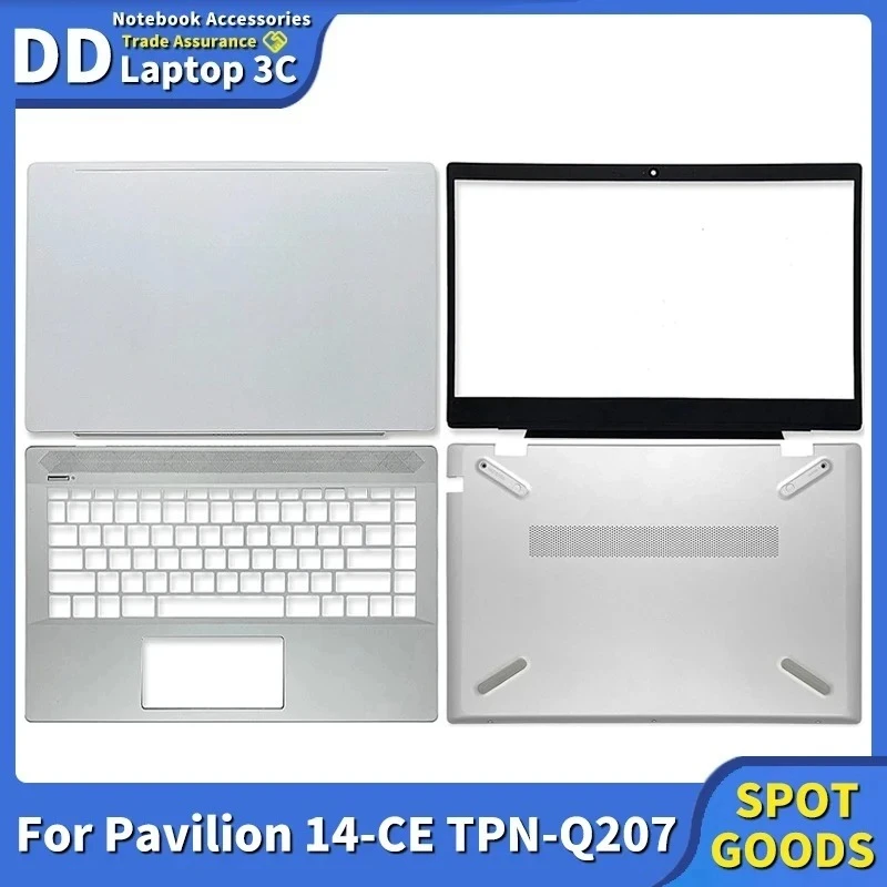 

New Laptop Case LCD Back Cover Front Bezel Hinges Case Original Replacement For HP Pavilion 14-CE TPN-Q207 Notebook Accessories