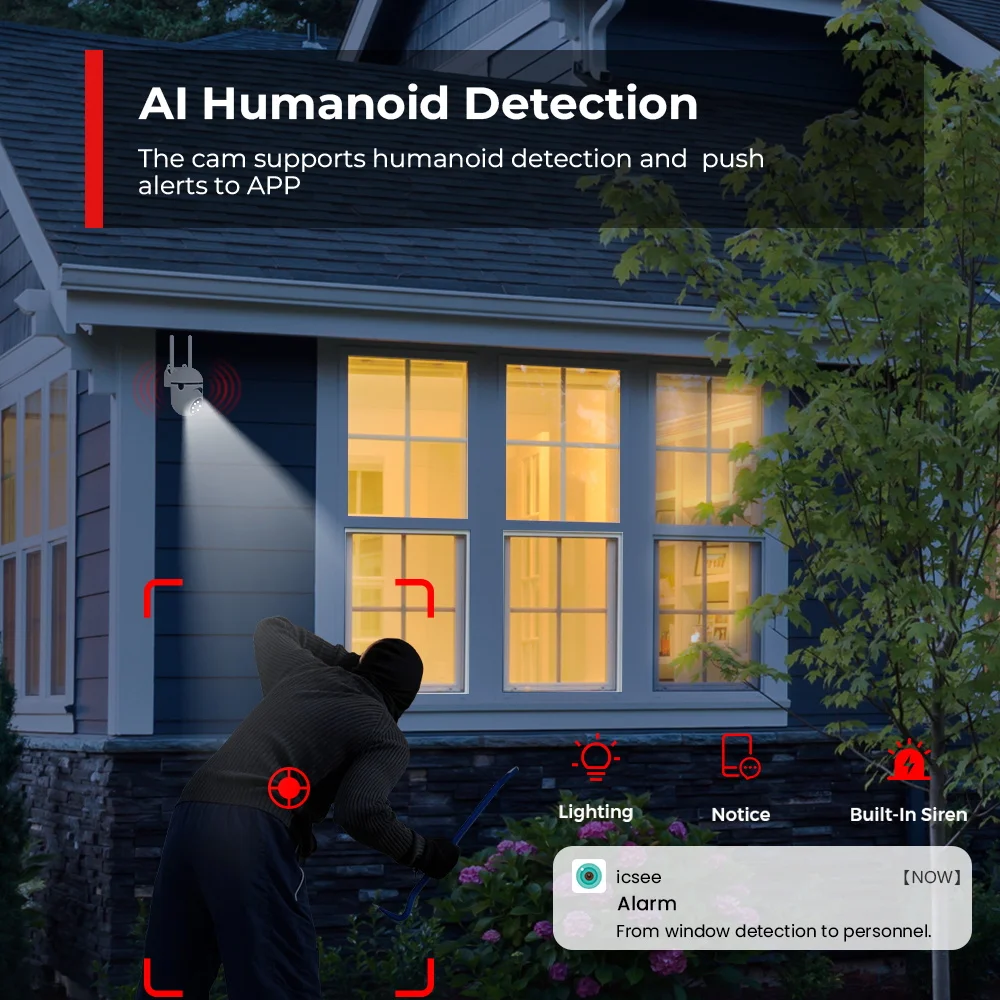 1/2 Stück 2MP Mini PTZ WLAN-Sicherheitskamera HD ICsee App Heimüberwachungskamera Nachtsicht Menschenerkennung Auto-Tracking Audio – Detail 6