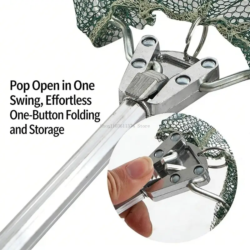  Floating Fishing Net Foldable Landing Net Easy Catches&Release with Telescopic Rod for Smooth Water Flows