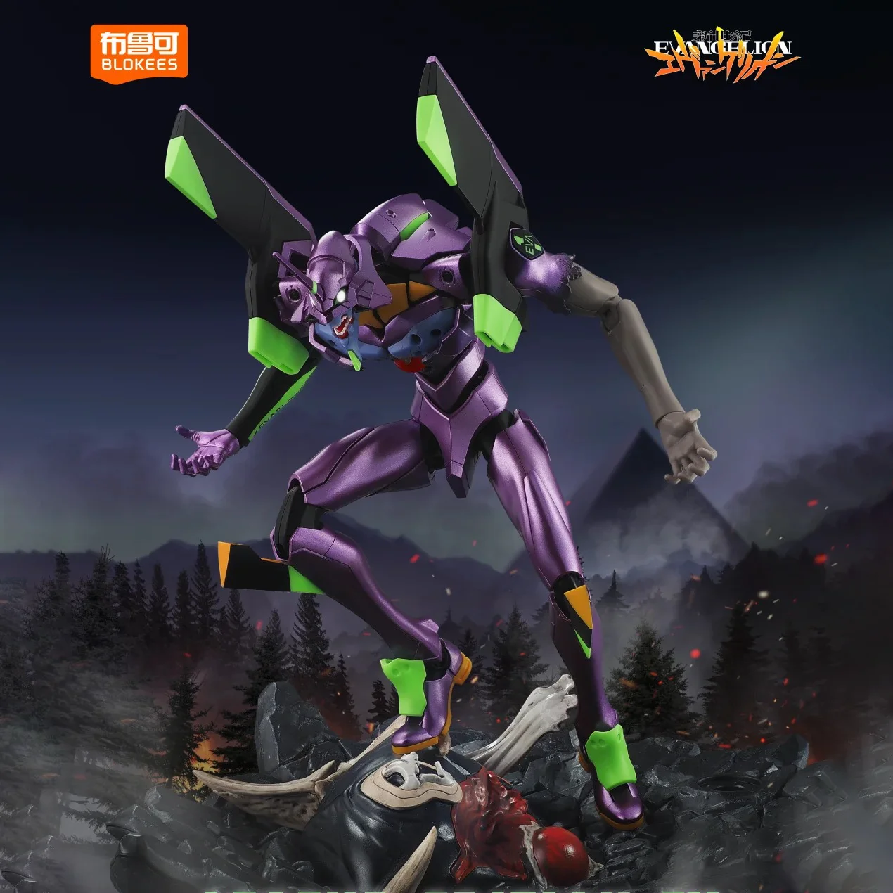 

BLOKEES Neon Genesis Evangelion EVA Test TYPE-O1 Awakening TV Ver. Коллекционная подвижная аниме-фигурка, модель для декора рабочего стола
