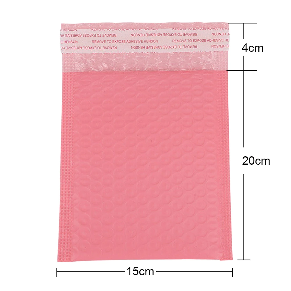 100pcs Bubble Mailers Padded Envelopes Pearl Film Gift Present Mail Envelope Bag For Book Magazine Lined Mailer Self Seal Pink image 3